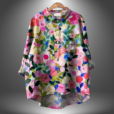 Amber | Blusa Artigianale con motivo floreale