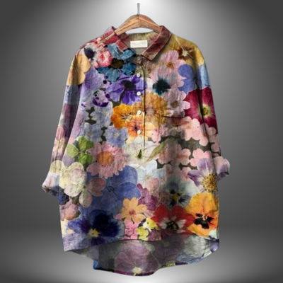 Amber | Blusa Artigianale con motivo floreale