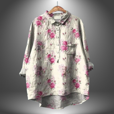 Amber | Blusa Artigianale con motivo floreale