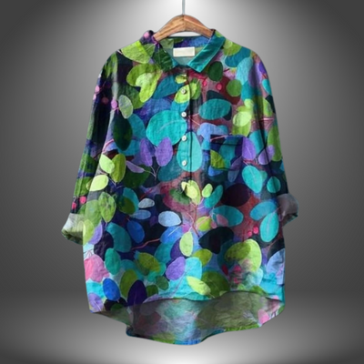 Amber | Blusa Artigianale con motivo floreale