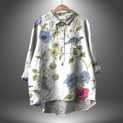 Amber | Blusa Artigianale con motivo floreale