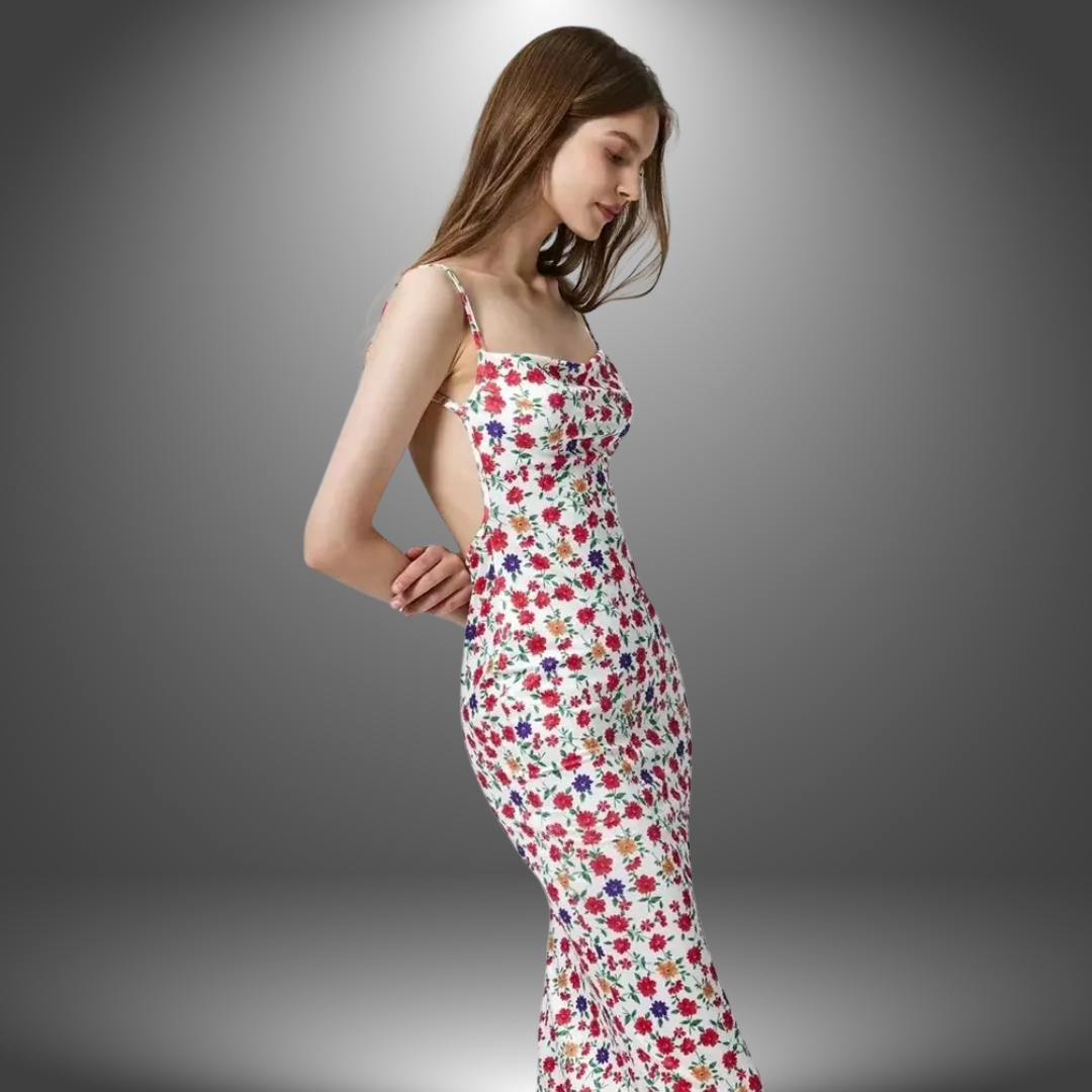Giada | Abito Lungo Premium Floreale con Bretelle