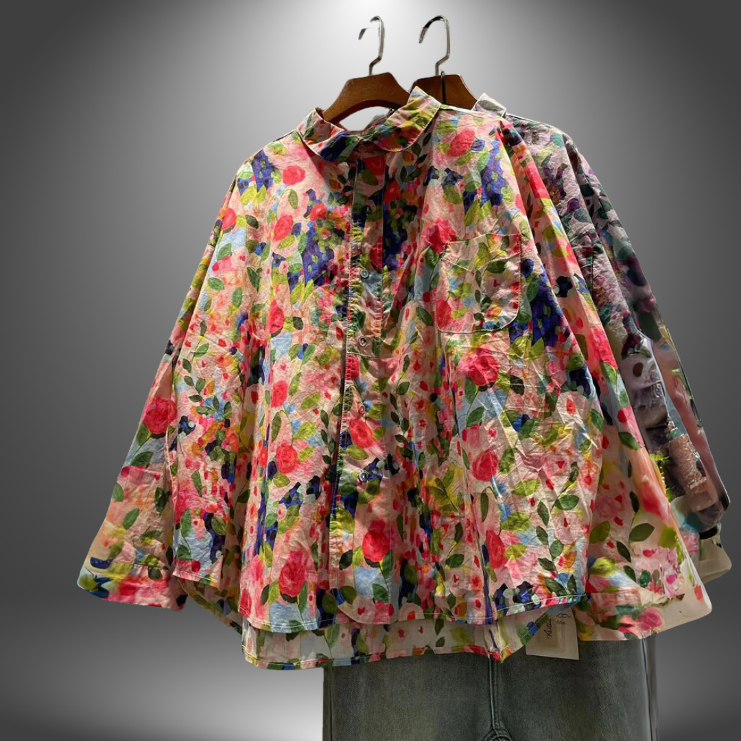 Luna | Camicia Floreale Artigianale da Donna