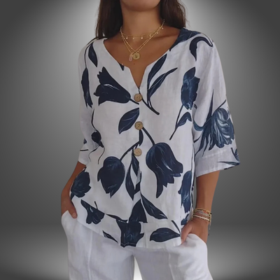 Sofia | Blusa Artigianale con Motivo a Fiori